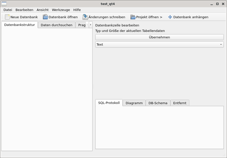 Test application mimicking sqlitebrowser's
layout