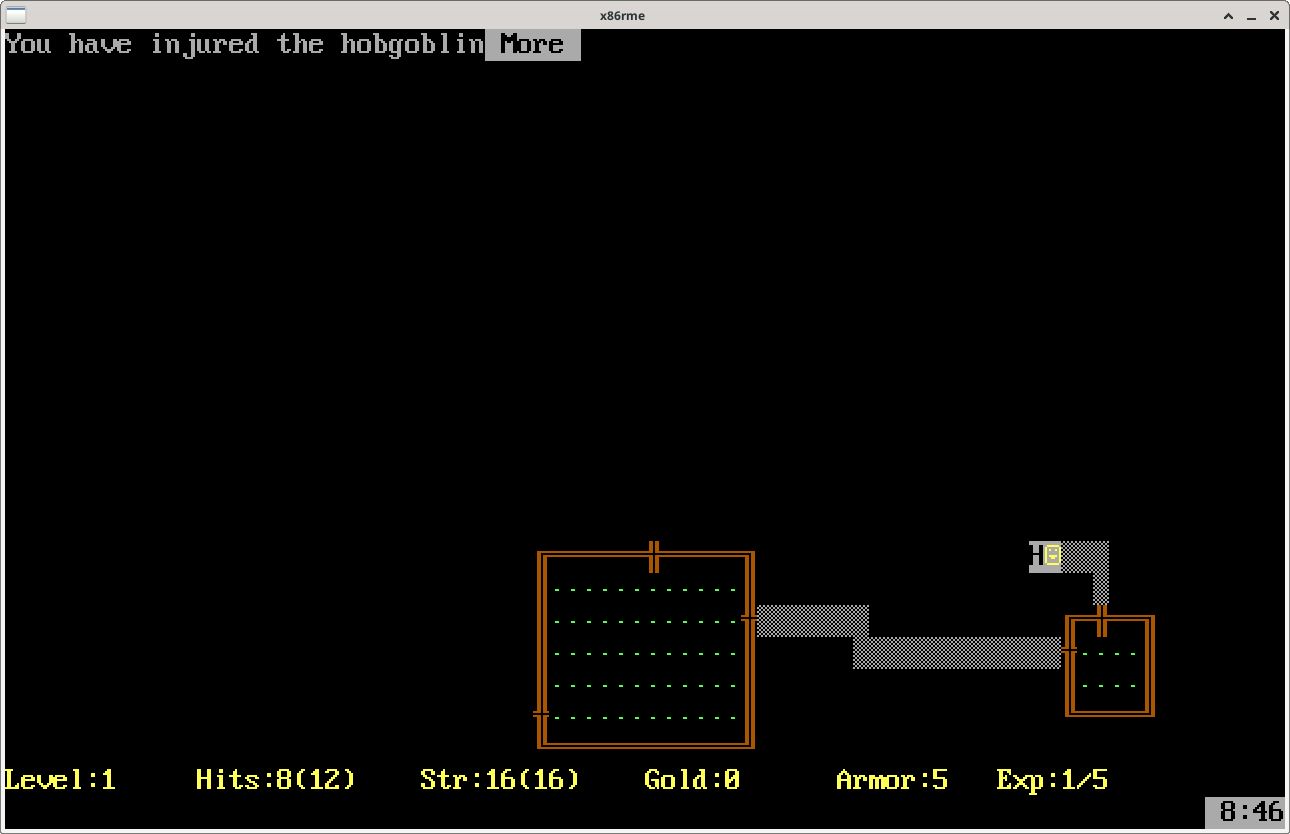 Combat with a hobgoblin in x86rme